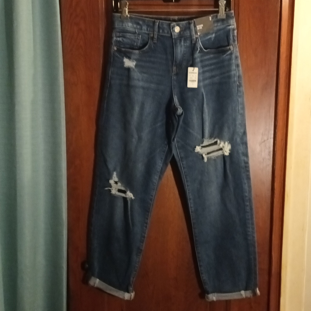 New Women's Express Boyfriend Mid Rise Jeans